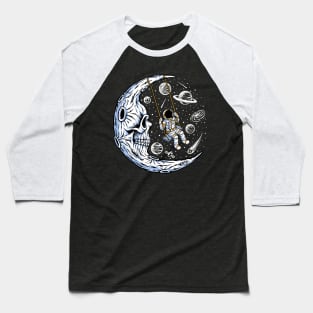 astronaut playing swing skull moon Baseball T-Shirt